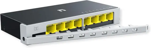 Alt view image 2 of 4 - ST108GD 8 Port Fast GbE Switch, for Home Office Networking, Attached Safety Lock, Plug and Play, Steel Housing