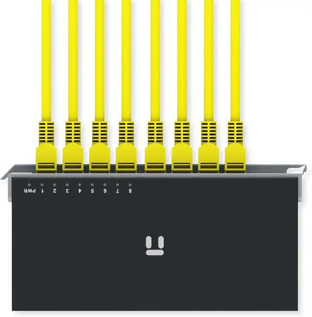 Alt view image 3 of 4 - ST108GD 8 Port Fast GbE Switch, for Home Office Networking, Attached Safety Lock, Plug and Play, Steel Housing