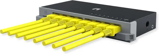 Alt view image 4 of 4 - ST108GD 8 Port Fast GbE Switch, for Home Office Networking, Attached Safety Lock, Plug and Play, Steel Housing