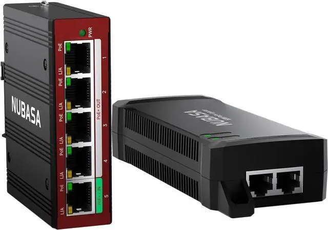 Main image of PoE Network Kit: 5-Port Passthrough Switch + 60W PoE++ Injector Extend Power & Data Up to 656ft for Cameras, Access Points & Remote Devices