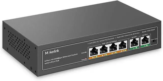 Alt view image 2 of 7 - MokerLink PoE Switch, 6 Port and 10 Port PoE Switch, Support IEEE802.3af/at, Fanless Metal Plug & Play