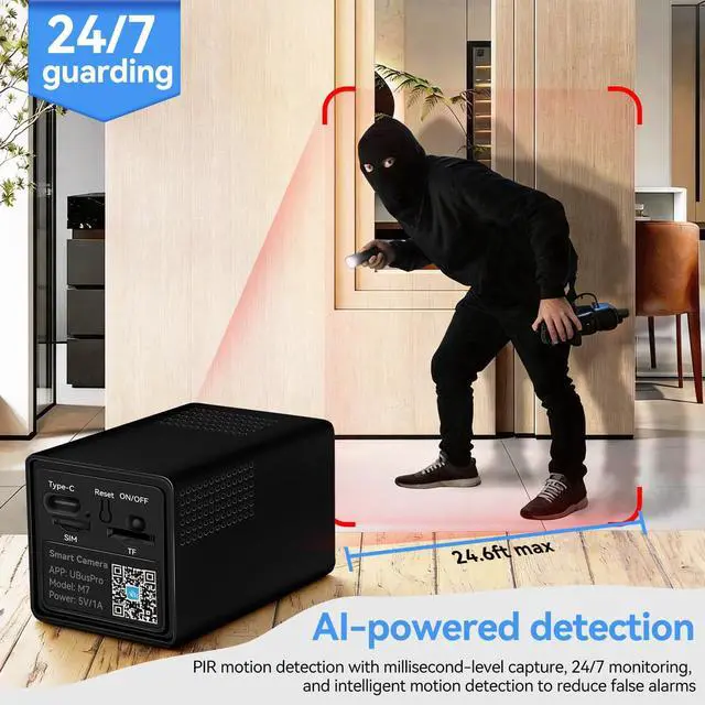 Alt view image 5 of 7 - 4G LTE Cellular Security Camera Indoor no WIFI hidden camera 1080P HD