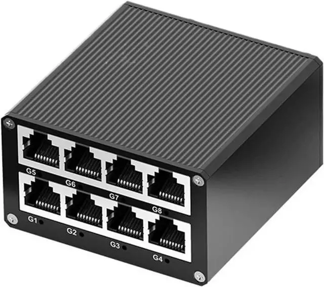 Main image of Network Switch 8 Port Gigabit Industrial Switch 1000Mbps Ethernet Switch DIN Rail Mounted Plug and Play