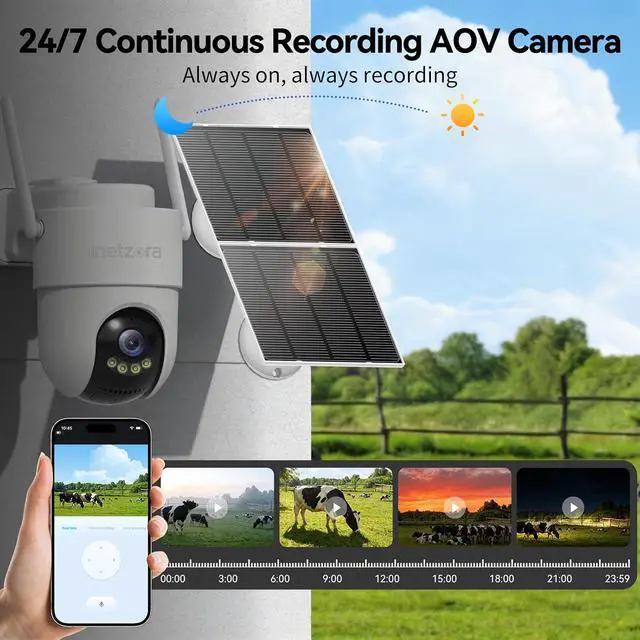 Alt view image 2 of 7 - 5MP HD 4G Cellular Solar Outdoor Security Camera, No WiFi Support
