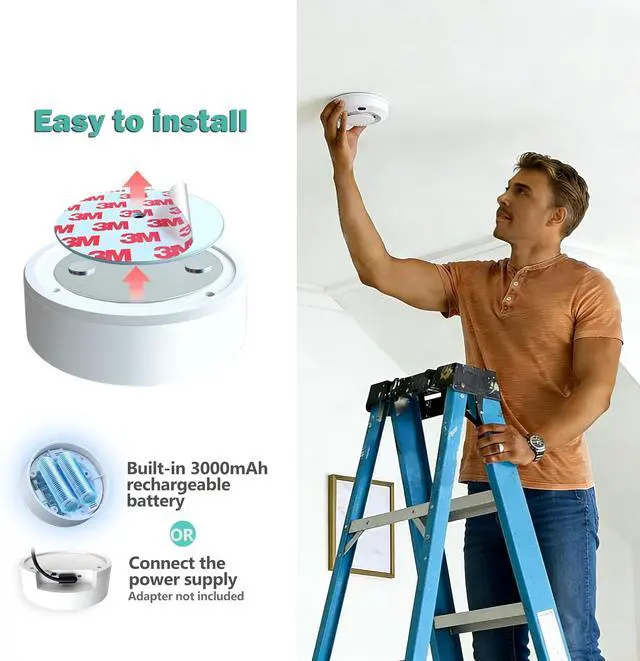 Alt view image 2 of 5 - Indoor Hidden Camera HD 1080P Wireless Small Nanny Cam with 5000mAh Battery 360° Adjustable Lens App Live Feed for Home/Baby/Pet Security
