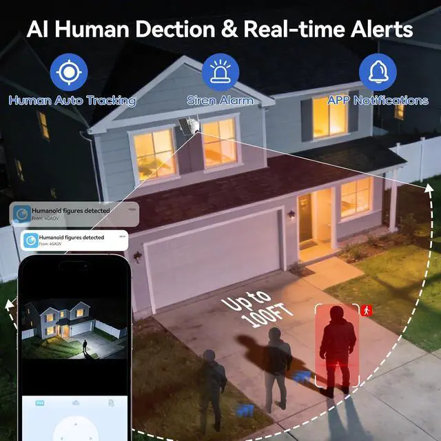 Alt view image 6 of 7 - 5MP HD 4G Cellular Solar Outdoor Security Camera, No WiFi Support