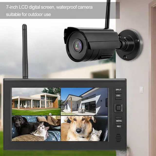 Alt view image 3 of 7 - Outdoor Security Camera, Home Security Surveillance Camera, IR Night Vision, Motion Detection and Remote View with 4CH Surveillance Monitor System Display and TF Card