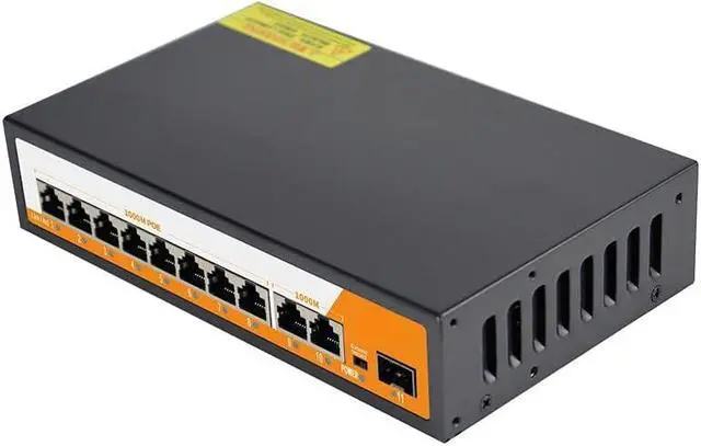 Alt view image 2 of 2 - 11-Port Gigabit POE RJ45 SPF Ethernet Switch with for 802.3af/at Uplink Unmanaged Plug and Play,for IP Camera/NVR