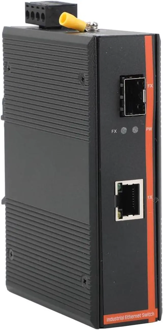 Alt view image 3 of 7 - 2PCS Industrial Network Switch Gigabit Ethernet Fiber Optic Converter - 1SFP to 1 RJ45, 10/100/1000M, IP40, Din Rail Mount