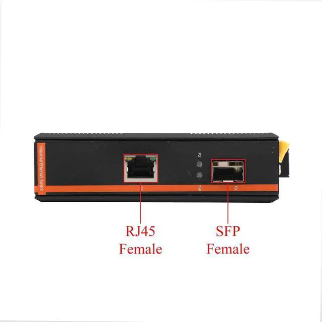 Alt view image 4 of 7 - 2PCS Industrial Network Switch Gigabit Ethernet Fiber Optic Converter - 1SFP to 1 RJ45, 10/100/1000M, IP40, Din Rail Mount