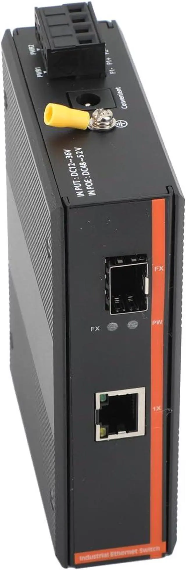 Alt view image 7 of 7 - 2PCS Industrial Network Switch Gigabit Ethernet Fiber Optic Converter - 1SFP to 1 RJ45, 10/100/1000M, IP40, Din Rail Mount