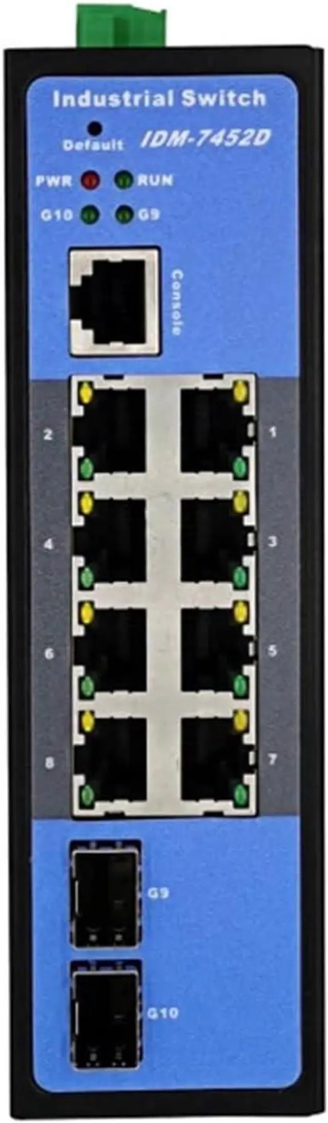 Main image of 1Pcs IDM-7452D Gigabit Optical Fiber Ring Network Switch Industrial Grade 10-Port Gigabit Managed Switch DIN Rail