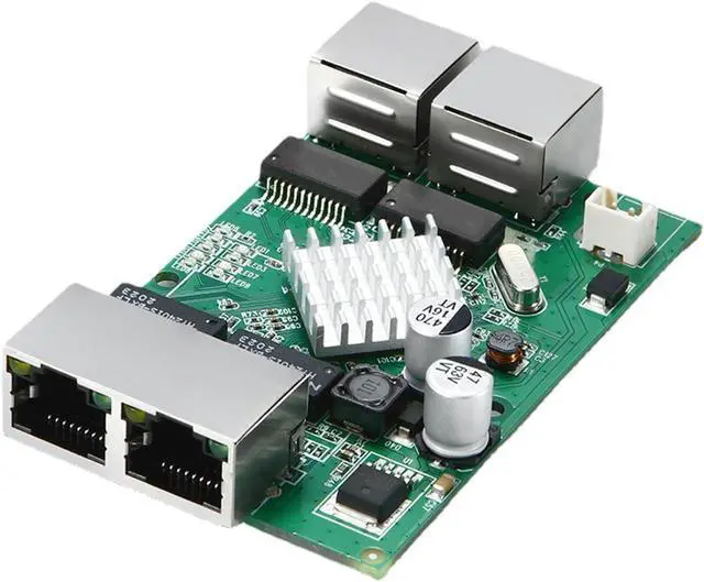Alt view image 3 of 7 - 4 Port Gigabit Ethernet switches Module with Auto Sensing 10/100/1000Mbps RJ45 Port and POEs for Home Offices Ne