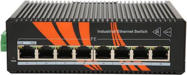 Main image of 8 Port Industrial Ethernet Switches Unmanaged Din Rail Minus 40 to 75°C 12 to 58V Dc Input Network Switch for Intelligent Transportation Rail Power Mining