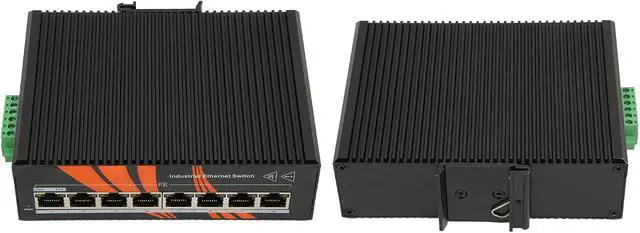 Alt view image 5 of 7 - Industrial Ethernet Switches 8 Port, Unmanaged DIN Rail Network Switch, 12 to 58V DC Input with IP40 Protection, Wide Temperature Range from - 40 to 75 Degree Centigrade for Indus