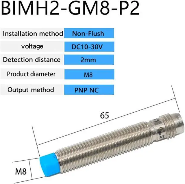 Alt view image 2 of 5 - 1pc M8 Inductive Proximity Switch Sensor Non-Flush 10-30V AC90-250V NPN PNP NO NC Output(PNP NC)