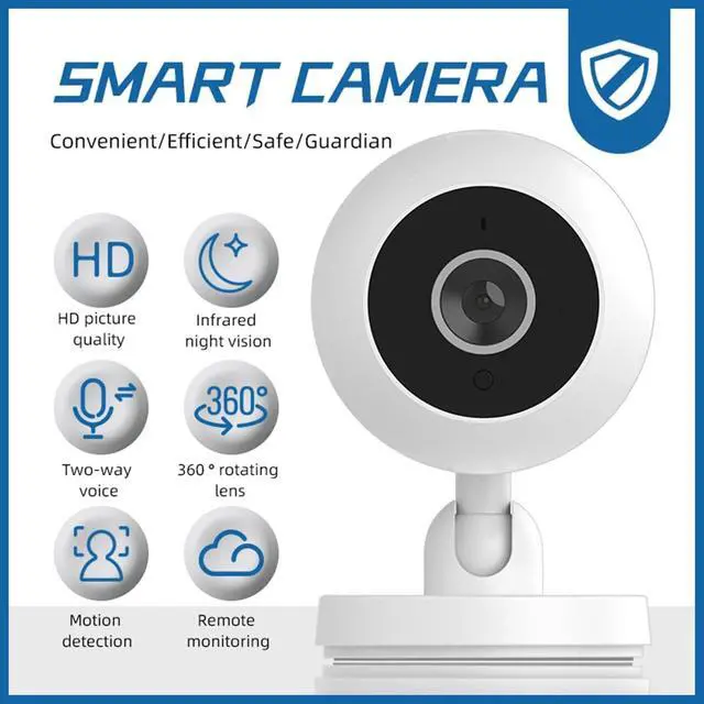 Alt view image 2 of 7 - Smart Security Camera for Baby Monitor, 1080P HD Indoor Camera for Home Security with Motion Detection, Two-Way Audio, Night Vision, Cloud, Compatible with Alexa&Google Home