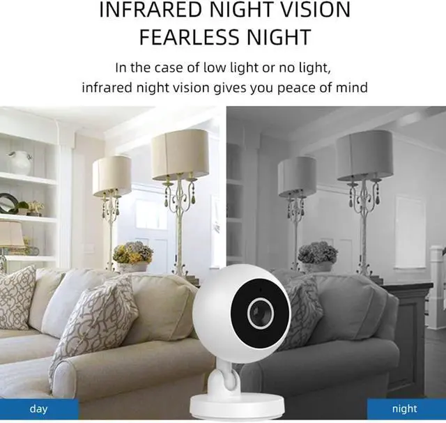 Alt view image 7 of 7 - Smart Security Camera for Baby Monitor, 1080P HD Indoor Camera for Home Security with Motion Detection, Two-Way Audio, Night Vision, Cloud, Compatible with Alexa&Google Home
