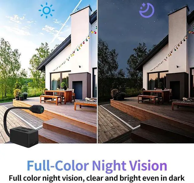 Alt view image 5 of 7 - 3MP WiFi Security Camera with 5000mAh Battery, 2.4G/5G Dual-Band Wireless Cam with Flexible Gooseneck, Low-Light Full Color Night Vision, One-Way Audio Remote Listen, Portable Camera for IndoorD07