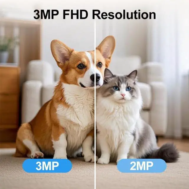 Alt view image 7 of 7 - 3MP WiFi Security Camera with 5000mAh Battery, 2.4G/5G Dual-Band Wireless Cam with Flexible Gooseneck, Low-Light Full Color Night Vision, One-Way Audio Remote Listen, Portable Camera for IndoorD07