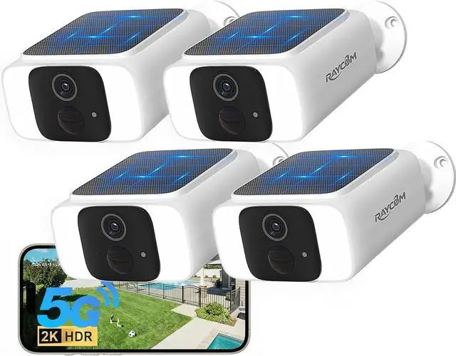Main image of 4Pack 5G WiFi Security Cameras Wireless Outdoor, Solar Outdoor Cameras for Home Security with AI Motion Detection & Siren, 2K Color Night Vision, 2-Way Talk, IP66 Waterproof, Cloud/SD