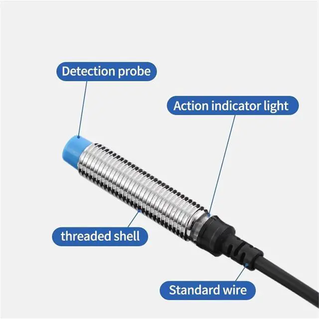 Alt view image 4 of 5 - 1pc M8 Inductive Proximity Switch Sensor Non-Flush 10-30V AC90-250V NPN PNP NO NC Output(PNP NC)
