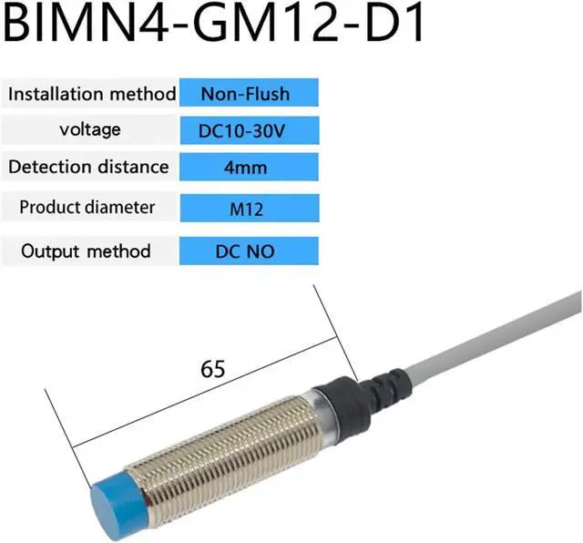 Alt view image 2 of 4 - 1pc M12 Inductive Proximity Switch Sensor Non-Flush 10-30V AC90-250V NPN PNP NO NC Output(DC NO)