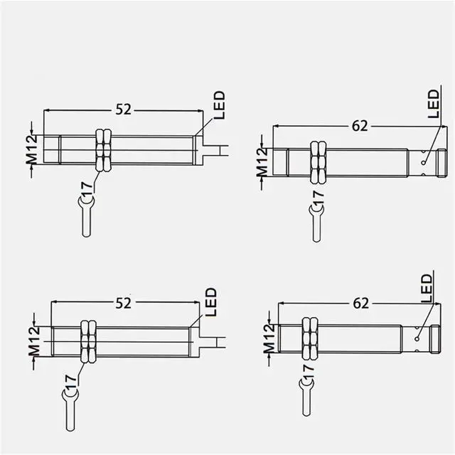 Alt view image 4 of 4 - 1pc M12 Inductive Proximity Switch Sensor Non-Flush 10-30V AC90-250V NPN PNP NO NC Output(DC NO)