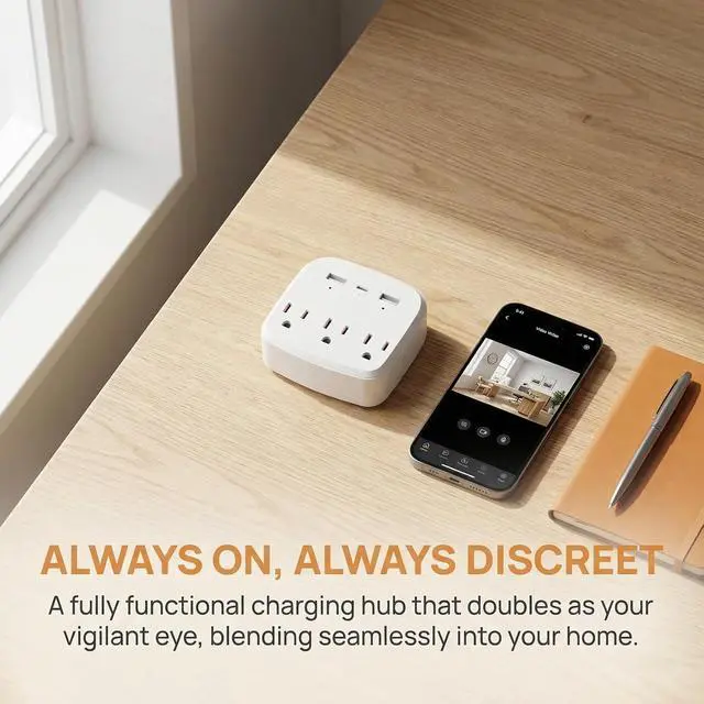 Alt view image 4 of 6 - 1080P Mini Hidden Wall Outlet Camera, Wireless WiFi Smart Home Monitor & Indoor Nanny Cam for Baby, Pet & Elderly Care, Plug-in Camera with Motion Detection, Real-Time View & Free Memory Card