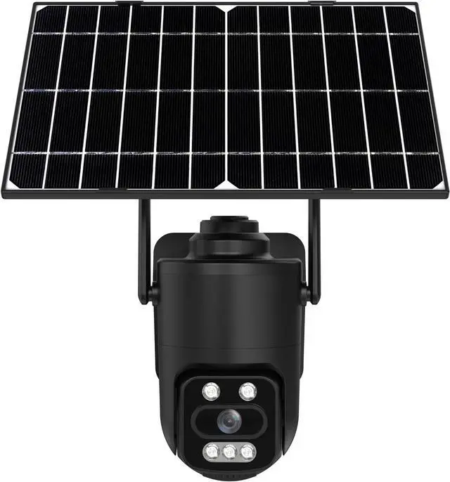 Main image of Solar Powered 4G Security Camera with Dual Lens, 1080P Ultra HD/Two-Way Audio/Human Auto Tracking/IP65 Waterproof/Color Night Vision/Cellular GSM Surveillance CCTV (Black Single Lens)