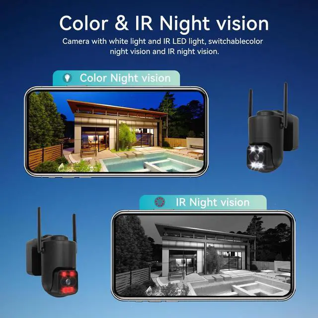Alt view image 7 of 7 - Solar Powered 4G Security Camera with Dual Lens, 1080P Ultra HD/Two-Way Audio/Human Auto Tracking/IP65 Waterproof/Color Night Vision/Cellular GSM Surveillance CCTV (Black Single Lens)