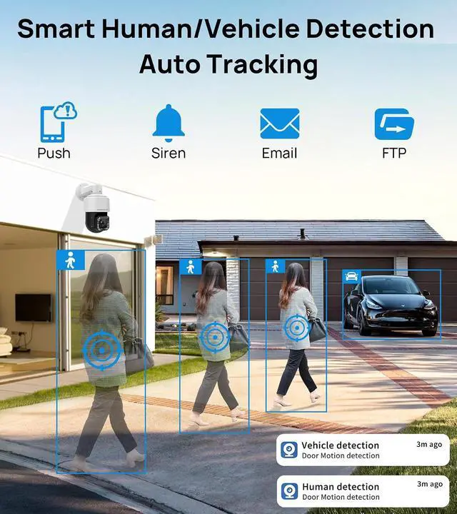 Alt view image 4 of 7 - PANOEAGLE 8MP Auto Tracking 18X PTZ Camera with Wiper, Human/Vehicle Detection, 2-Way Talk, SD(512GB), 262ft EXIR/131ft Full Color Night Vision, 4K Pan Tilt Full Color PoE IP Camera