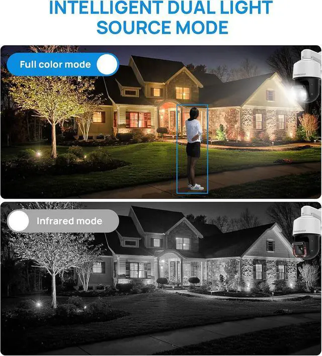 Alt view image 5 of 7 - PANOEAGLE 8MP Auto Tracking 18X PTZ Camera with Wiper, Human/Vehicle Detection, 2-Way Talk, SD(512GB), 262ft EXIR/131ft Full Color Night Vision, 4K Pan Tilt Full Color PoE IP Camera