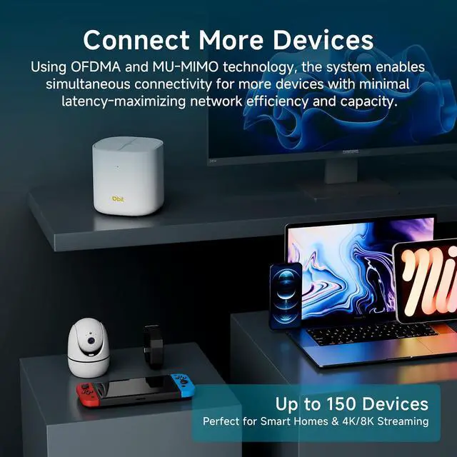 Alt view image 6 of 7 - DBIT AX1800 WiFi 6 Mesh System - Covers 6500 sq ft and 150+ Devices, 3-Pack