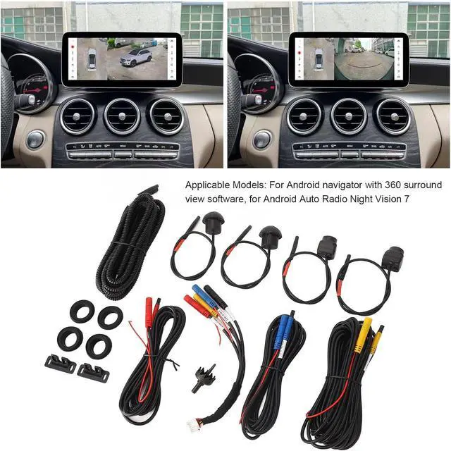Alt view image 7 of 7 - 360 Degree Car Camera , Easy Installation Panoramic Surround View Camera System IP68AHD High Resolution for Android Auto Radio (1080P)