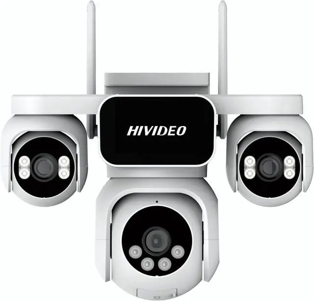 Main image of 2MP Quad-Lens WiFi Security Camera Outdoor or Indoor Pan &Tilt 350° 24/7 Recording Two-Way Audio Full Color Night Vision Weatherproof Auto Tracking Security Monitor for Home Garden