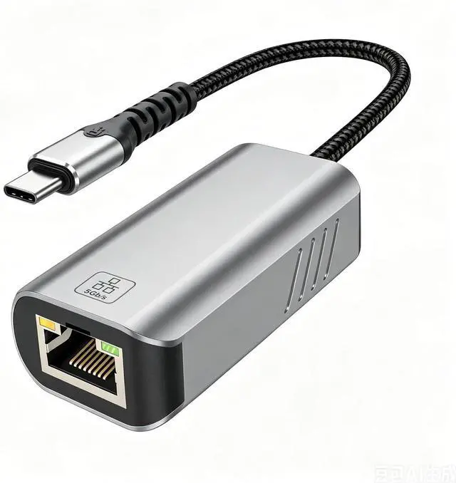 Main image of USB C to 5Gb Ethernet Adapter, 5 Gigabit Network Speed,Aluminum with Thermal Design, Type C, USB C to Ethernet Adapter Compatible with USB4,Plug & Play for MacBook, Laptop, and USB C Devices