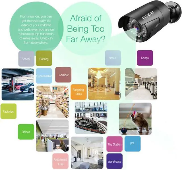 Alt view image 6 of 6 - Security Camera Professional 1080p DVR Metal Body for Indoor and Outdoor use IP66 Waterproof Full-HD IR-Cut 30 Meter Night Vision Ultra-Clear 2MP CMOS CCTV 24/7 Home and Office Security