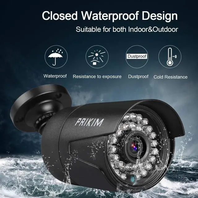 Alt view image 3 of 6 - Security Camera Professional 1080p DVR Metal Body for Indoor and Outdoor use IP66 Waterproof Full-HD IR-Cut 30 Meter Night Vision Ultra-Clear 2MP CMOS CCTV 24/7 Home and Office Security