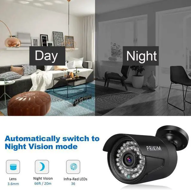 Alt view image 4 of 6 - Security Camera Professional 1080p DVR Metal Body for Indoor and Outdoor use IP66 Waterproof Full-HD IR-Cut 30 Meter Night Vision Ultra-Clear 2MP CMOS CCTV 24/7 Home and Office Security