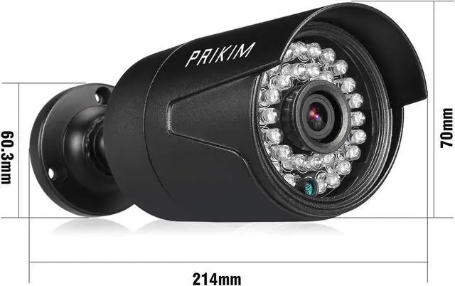 Alt view image 5 of 6 - Security Camera Professional 1080p DVR Metal Body for Indoor and Outdoor use IP66 Waterproof Full-HD IR-Cut 30 Meter Night Vision Ultra-Clear 2MP CMOS CCTV 24/7 Home and Office Security