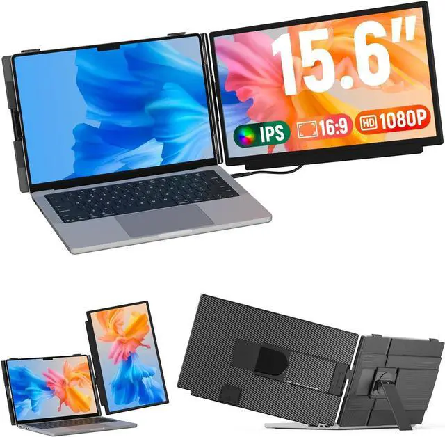 Main image of FLYTOCCA Laptop Screen Extender, 15.6" 1080P FHD IPS Display, Detachable Second Monitor Supports Vertical Mount, Plug & Play, Laptop Monitor Extender for 13"-17.3" Laptops, Windows, Mac, Chrome