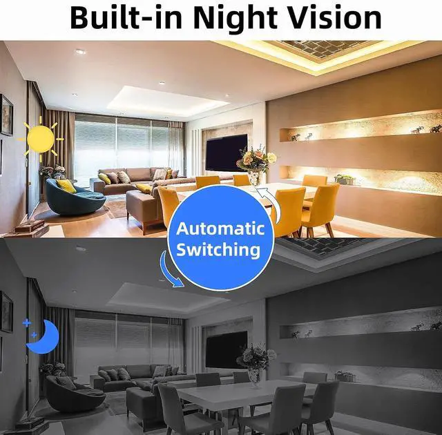 Alt view image 2 of 7 - Smart Wireless WiFi Camera Smoke Detector Hidden Camera 1080P Video Indoor Security Camera for Pets, Home Wall Mount Night Vision, Live Viewing, Motion Detection, Android iOS Free App, Loop Filming