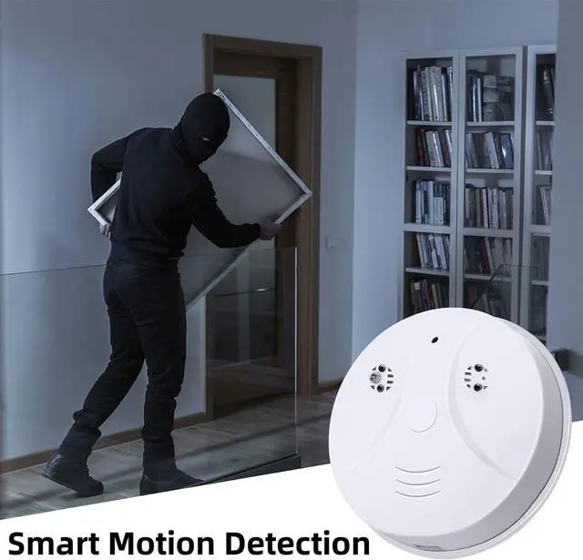 Alt view image 5 of 7 - Smart Wireless WiFi Camera Smoke Detector Hidden Camera 1080P Video Indoor Security Camera for Pets, Home Wall Mount Night Vision, Live Viewing, Motion Detection, Android iOS Free App, Loop Filming