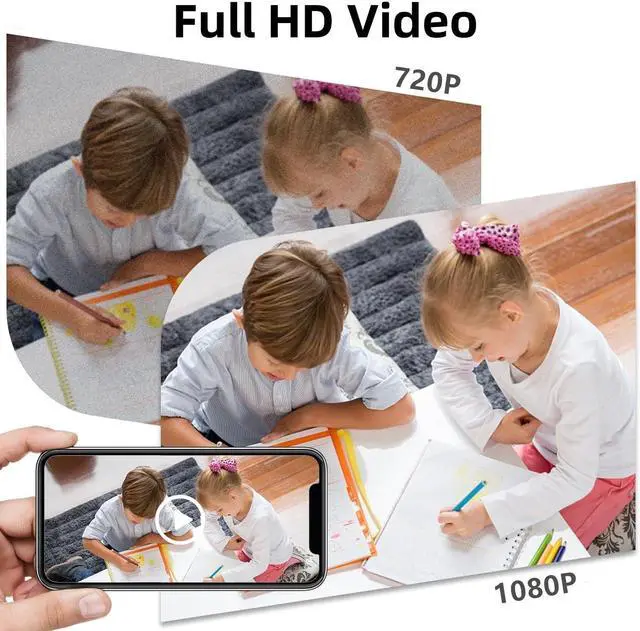 Alt view image 6 of 7 - Smart Wireless WiFi Camera Smoke Detector Hidden Camera 1080P Video Indoor Security Camera for Pets, Home Wall Mount Night Vision, Live Viewing, Motion Detection, Android iOS Free App, Loop Filming