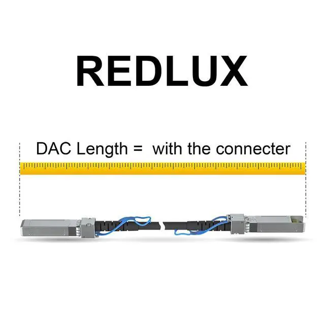 Alt view image 3 of 7 - REDLUX 10G SFP+ DAC Passive Cable, SFP+ to SFP+ Direct Attach Copper Twinax Cable for Cisco SFP-H10GB-CU5M, Ubiquiti UACC-DAC-SFP10, TP-Link, Mikrotik, Fortinet and More, 5-Meter(16ft), 2 Pack