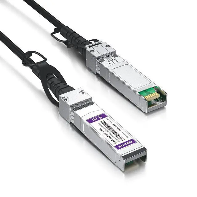 Alt view image 2 of 7 - REDLUX 10G SFP+ DAC Passive Cable, SFP+ to SFP+ Direct Attach Copper Twinax Cable for Cisco SFP-H10GB-CU5M, Ubiquiti UACC-DAC-SFP10, TP-Link, Mikrotik, Fortinet and More, 5-Meter(16ft), 2 Pack