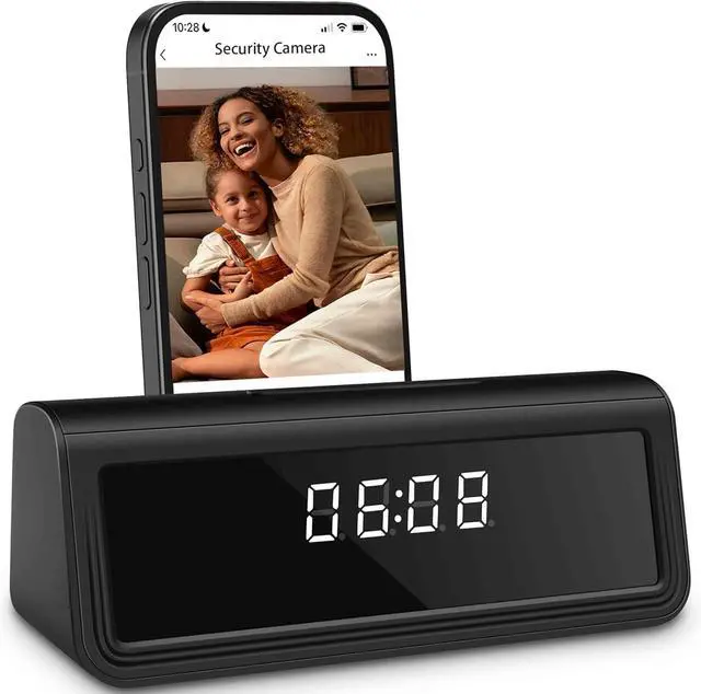 Main image of Hidden Spy Camera Clock 4K WiFi Security Camera with Night Vision, Motion Detection, and 160° Wide Angle for Home & Office Surveillance