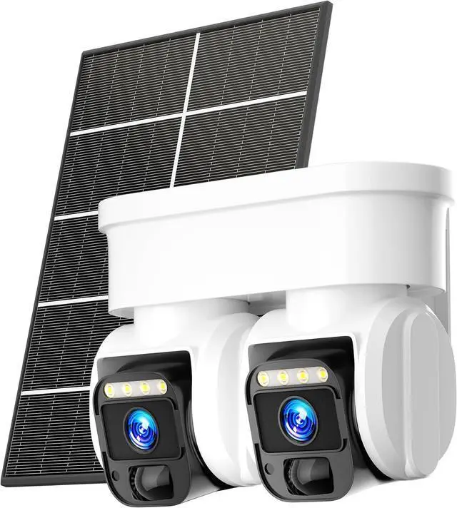 Main image of 4G LTE Cellular Solar Security Camera, No WiFi with 3MP 2K HD, AI Motion Detection, Dual Lens 360° View, Color Night Vision, 2-Way Talk, IP66 Weatherproof, SIM Card Included (Dual-Lens)