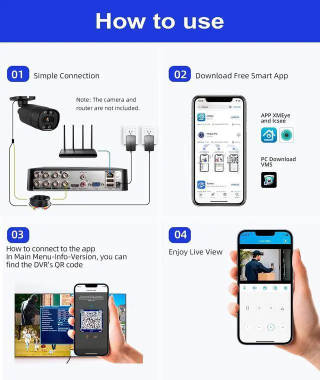 Alt view image 6 of 7 - H.265+ 8CH Security DVR Recorder for Home Security Camera System 8-Channel HD-TVI/CVI/XVI/AHD/CVBS & IP Analog Input, Pre-Installed 500G Hard Drive, 24/7 Recording, Motion Detection Alerts